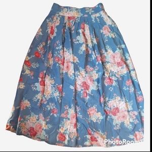 Cottagecore vintage floral maxi skirt